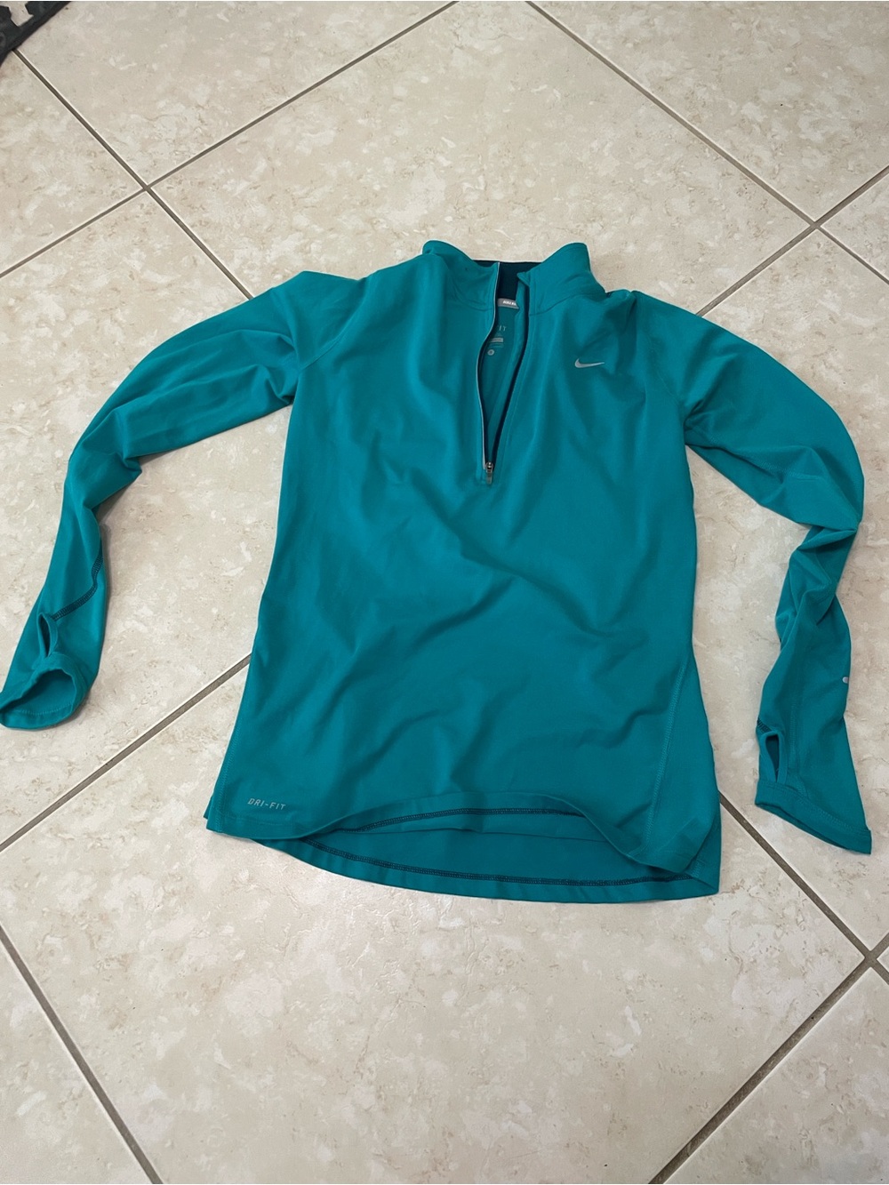 Nike Teal Half-Zip Long Sleeve Run Top
